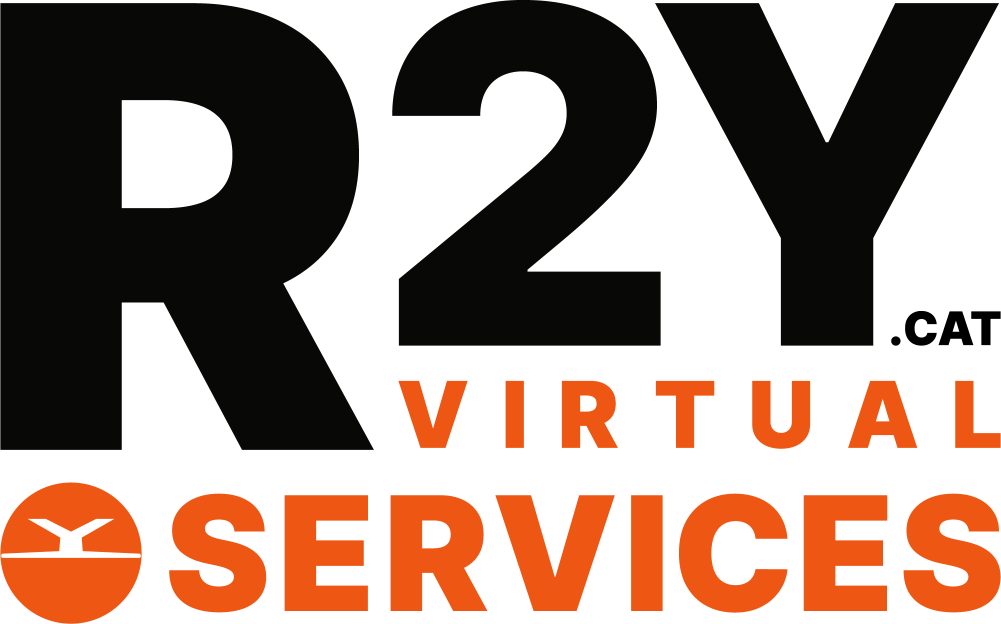 R2Y_Logo_Virtual_services_schwarz_orange_cat